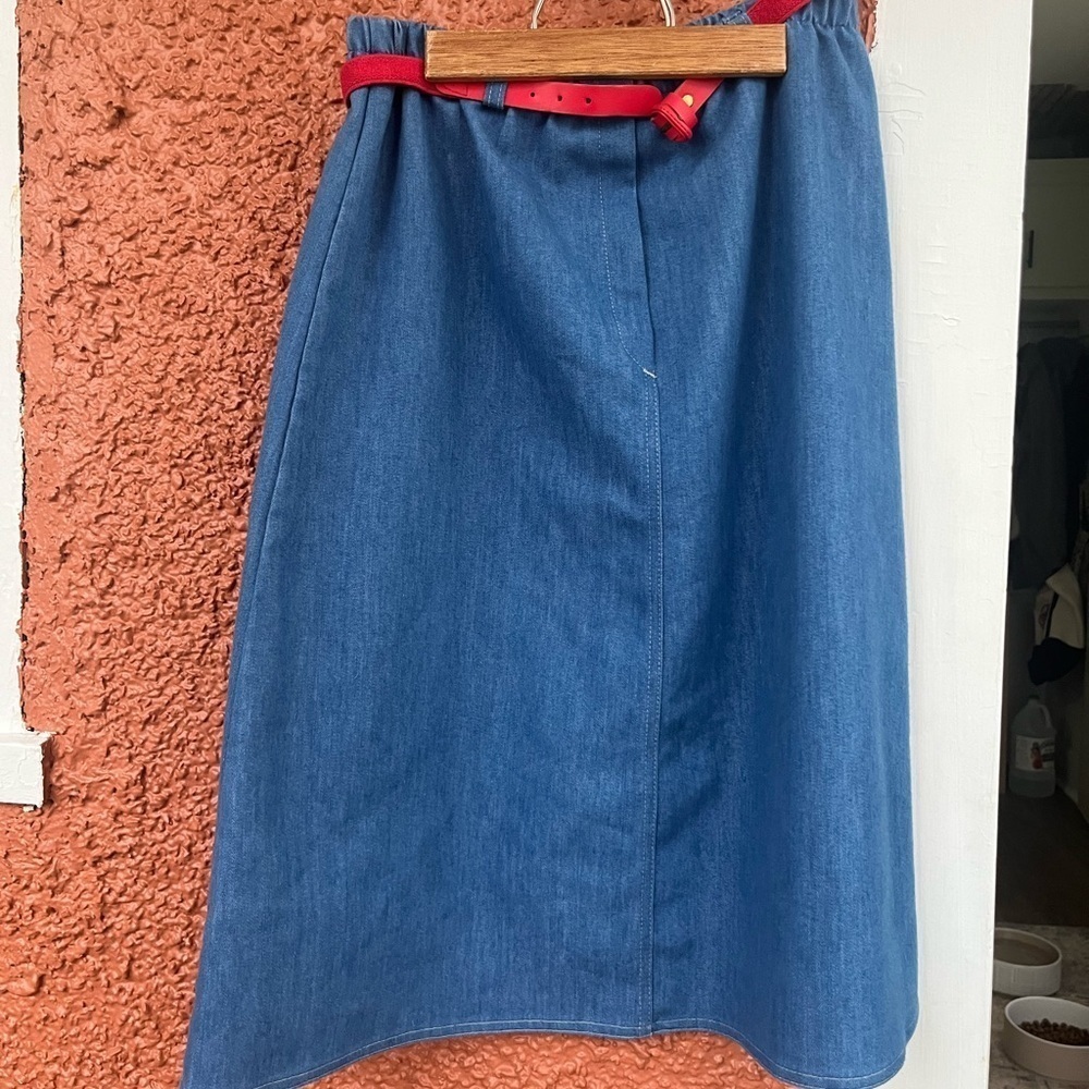 Women’s Vintage Sears Sutter Place Denim A-Line Skirt Vintage Size 14 - Picture 3 of 8
